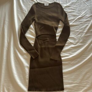 aritzia cut out mini longsleeve dress